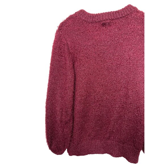 A New Day Sweater Womens Small Chunky Knit Top Red Burgundy Fall Winter Casual - Picture 10 of 11